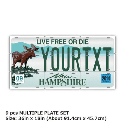 【マルチプレート】ニューハンプシャー/オリジナルアメリカナンバープレート PL8HERO