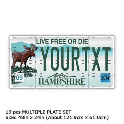 【マルチプレート】ニューハンプシャー/オリジナルアメリカナンバープレート PL8HERO