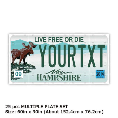 【マルチプレート】ニューハンプシャー/オリジナルアメリカナンバープレート PL8HERO