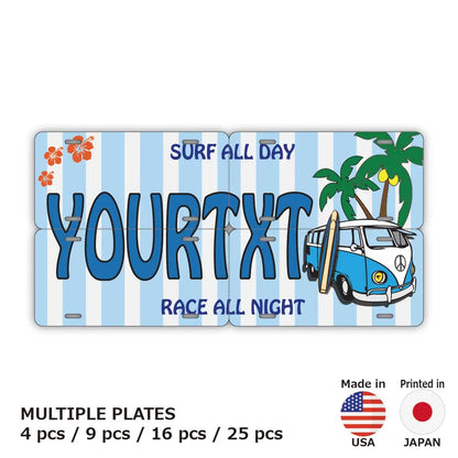 【マルチプレート】ワーゲンバス・ブルー/オリジナルアメリカナンバープレート PL8HERO