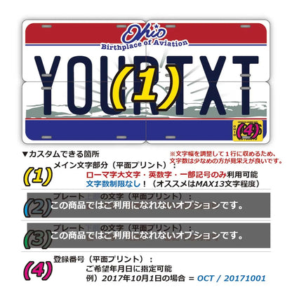 【マルチプレート】オハイオ/オリジナルアメリカナンバープレート PL8HERO