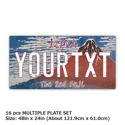 【マルチプレート】葛飾北斎・冨嶽三十六景・凱風快晴・赤富士/オリジナルアメリカナンバープレート PL8HERO