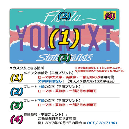 【マルチプレート】フロリダ・アート/オリジナルアメリカナンバープレート PL8HERO