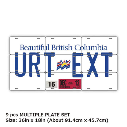 【マルチプレート】ブリティッシュコロンビア/オリジナルカナダナンバープレート PL8HERO