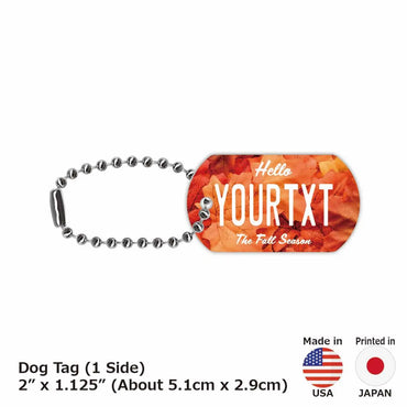 [Dog Tag] Autumn Leaves / Red / Original American License Plate Type Keychain