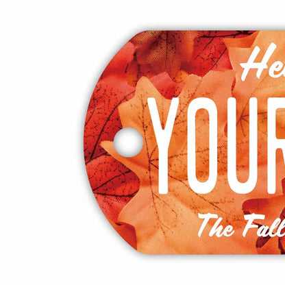 【犬用迷子札・ドッグタグ】紅葉・レッド/オリジナルアメリカナンバープレート型 キーホルダー PL8HERO