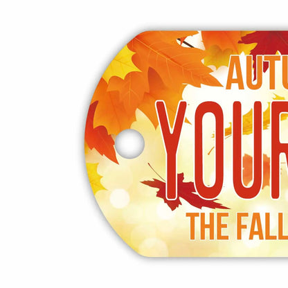 【犬用迷子札・ドッグタグ】紅葉・オレンジ/オリジナルアメリカナンバープレート型 キーホルダー PL8HERO