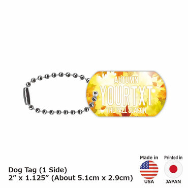 [Dog Tag] Autumn Leaves / Yellow / Original American License Plate Type Keychain