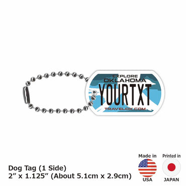 [Dog Tag] Oklahoma / Original American License Plate Type Keychain