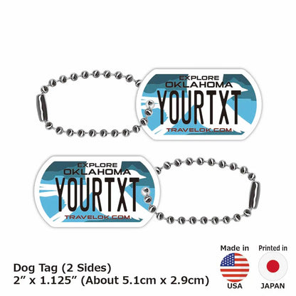 【犬用迷子札・ドッグタグ】オクラホマ/オリジナルアメリカナンバープレート型 キーホルダー PL8HERO