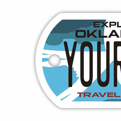 【犬用迷子札・ドッグタグ】オクラホマ/オリジナルアメリカナンバープレート型 キーホルダー PL8HERO