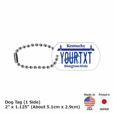 [Dog Tag] Kentucky / Original American License Plate Type Keychain