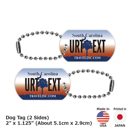 【犬用迷子札・ドッグタグ】サウスカロライナ/オリジナルアメリカナンバープレート型 キーホルダー PL8HERO