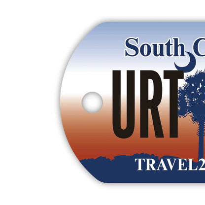 【犬用迷子札・ドッグタグ】サウスカロライナ/オリジナルアメリカナンバープレート型 キーホルダー PL8HERO