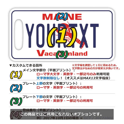 【ラゲッジタグ】メイン/オリジナルアメリカナンバープレート型・おしゃれ ・紛失防止タグ PL8HERO