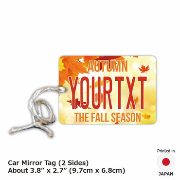 [Mirror Tag] Autumn Leaves / Orange / Original American License Plate Type Air Freshener