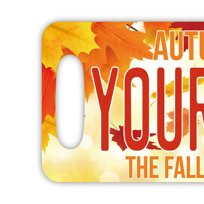 【ラゲッジタグ】紅葉・オレンジ/オリジナルアメリカナンバープレート型・おしゃれ ・紛失防止タグ PL8HERO