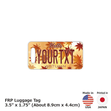 [Luggage tag] Autumn leaves / Brown / Original American license plate type / Fashionable / Loss prevention tag