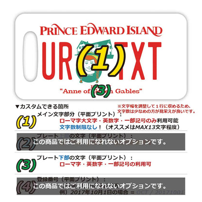 【ラゲッジタグ】プリンスエドワードアイランド・赤毛のアン/オリジナルカナダナンバープレート型・おしゃれ ・紛失防止タグ PL8HERO