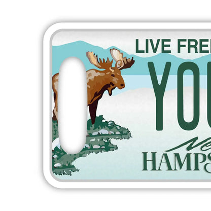 【ラゲッジタグ】ニューハンプシャー/オリジナルアメリカナンバープレート型・おしゃれ ・紛失防止タグ PL8HERO