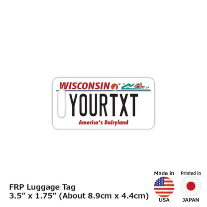 【ラゲッジタグ】ウィスコンシン/オリジナルアメリカナンバープレート型・おしゃれ ・紛失防止タグ PL8HERO