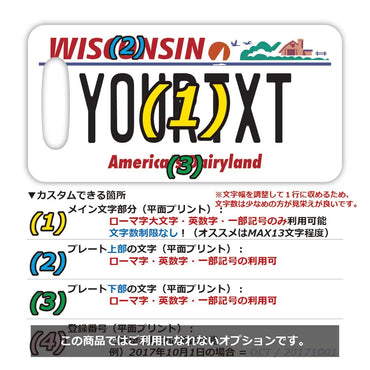 [Luggage tag] Wisconsin / Original American license plate type / Fashionable / Loss prevention tag