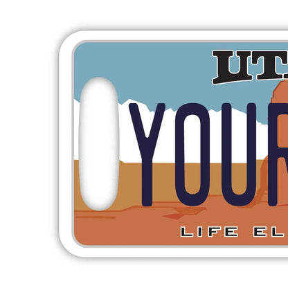 【ラゲッジタグ】ユタ/オリジナルアメリカナンバープレート型・おしゃれ ・紛失防止タグ PL8HERO