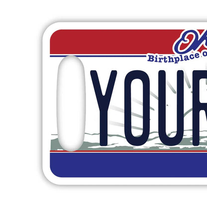 【ラゲッジタグ】オハイオ/オリジナルアメリカナンバープレート型・おしゃれ ・紛失防止タグ PL8HERO