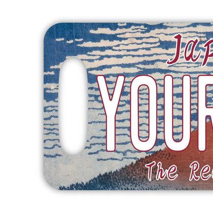 【ラゲッジタグ】葛飾北斎・冨嶽三十六景・凱風快晴・赤富士/オリジナルアメリカナンバープレート型・おしゃれ ・紛失防止タグ PL8HERO