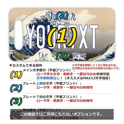 【ラゲッジタグ】葛飾北斎・冨嶽三十六景・神奈川沖浪裏・大波/オリジナルアメリカナンバープレート型・おしゃれ ・紛失防止タグ PL8HERO