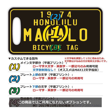 [Luggage tag] Hawaii bicycle tag style / black / original American license plate type / fashionable / loss prevention tag