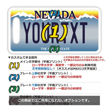 [Luggage tag] Nevada / Original American license plate type / Fashionable / Loss prevention tag