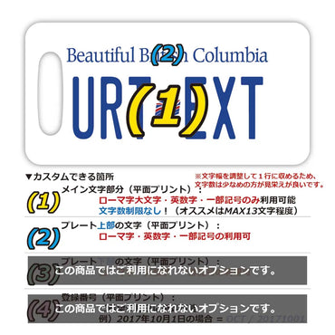 [Luggage tag] British Columbia / Original Canada License plate type / Fashionable / Loss prevention tag