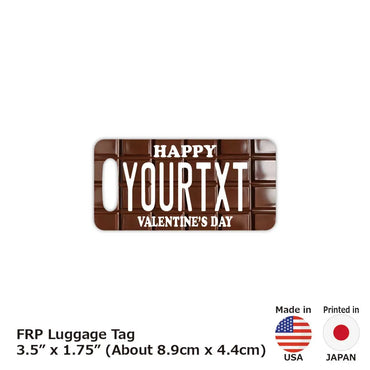 [Luggage tag] Chocolate bar (Valentine) / Original American license plate type / Fashionable / Loss prevention tag