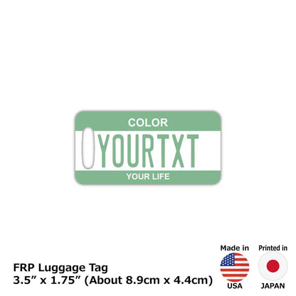 【ラゲッジタグ】カラー・グリーン/オリジナルアメリカナンバープレート型・おしゃれ ・紛失防止タグ PL8HERO