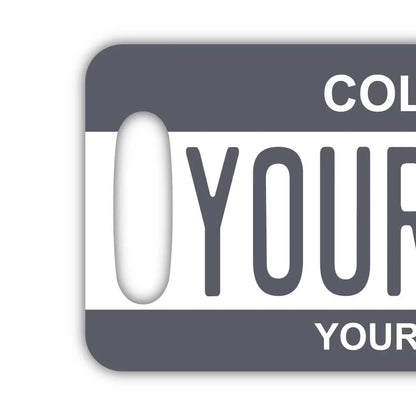 【ラゲッジタグ】カラー・グレー/オリジナルアメリカナンバープレート型・おしゃれ ・紛失防止タグ PL8HERO