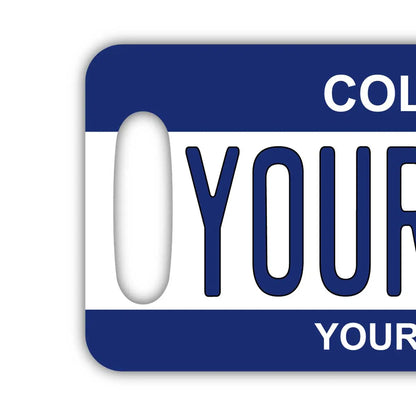 【ラゲッジタグ】カラー・ネイビー/オリジナルアメリカナンバープレート型・おしゃれ ・紛失防止タグ PL8HERO