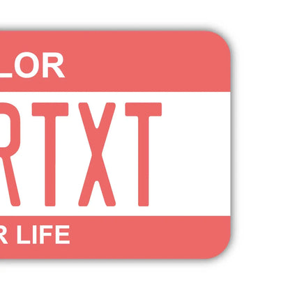 【ラゲッジタグ】カラー・ピンク/オリジナルアメリカナンバープレート型・おしゃれ ・紛失防止タグ PL8HERO