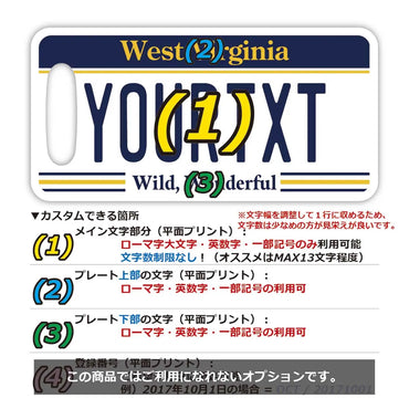 [Luggage tag] West Virginia / Original American license plate type / fashionable / loss prevention tag