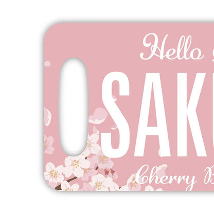 【ラゲッジタグ】サクラ/オリジナルアメリカナンバープレート型・おしゃれ ・紛失防止タグ PL8HERO