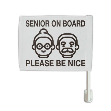 【カーフラッグ】SENIOR ON BOARD/シニア乗ってます/自動車用オリジナルフラッグ・旗