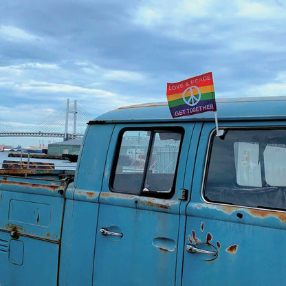 【カーフラッグ】SLOW/お先にどうぞ/自動車用オリジナルフラッグ・旗 PL8HERO