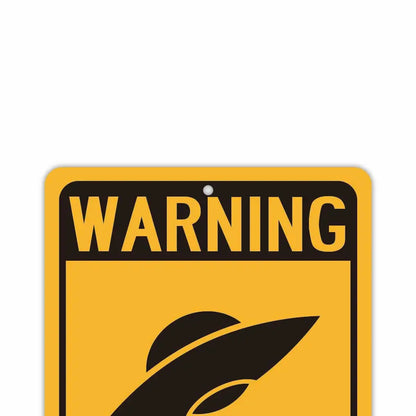 【長方形看板】警告！UFO出現/アメリカ製オリジナル看板(約20x30cm) PL8HERO