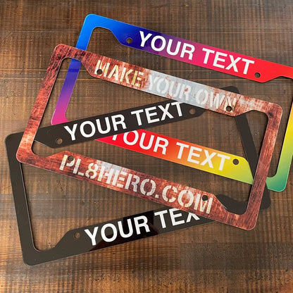 【US車用ナンバーフレーム】ソリッド・イエロー PL8HERO