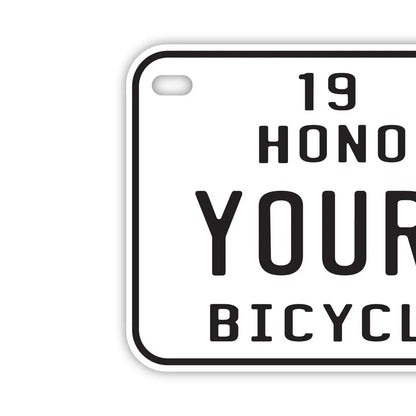 【中・USバイク用】ハワイ自転車タグ・ホワイト/オリジナルアメリカナンバープレート PL8HERO