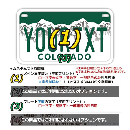 【中・USバイク用】コロラド/オリジナルアメリカナンバープレート PL8HERO