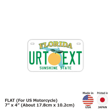 ネームプレート 【中・USバイク用】フロリダ/オリジナルアメリカナンバープレート
