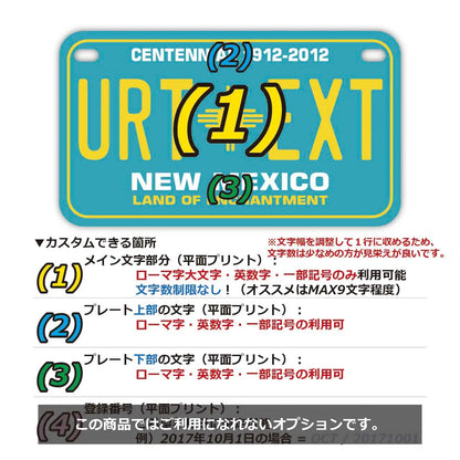 【中・USバイク用】ニューメキシコ/オリジナルアメリカナンバープレート PL8HERO