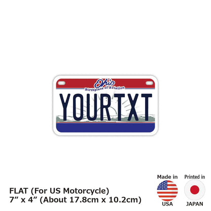 【中・USバイク用】オハイオ/オリジナルアメリカナンバープレート PL8HERO