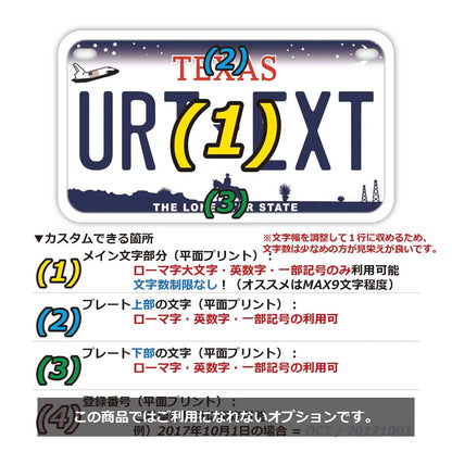 【中・USバイク用】テキサス/オリジナルアメリカナンバープレート PL8HERO